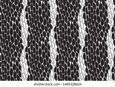 Abstract snake scales skin seamless on white background. Vector illustration background. Trendy exotic background.
