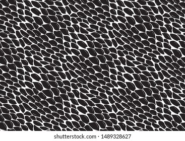 Abstract snake scales skin seamless on white background. Vector illustration background. Trendy exotic background.