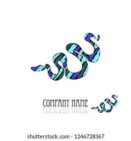 Abstract snake sign/symbol in vivid colors, design element. Can be used for corporate identity, company emblem, jewelry shape, print, labels, cards, manufacturing. Animal theme