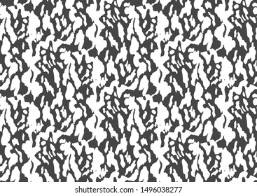 Abstract snake skin seamless pattern for fabric design. Vector illustration background. Monochrome animal texture. 