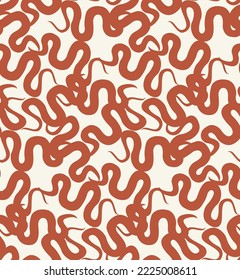Abstract Snake Swirl Stripes Seamless Monochrome Minimalist Pattern Trendy Fashion Colors Perfect for Allover Fabric Print or Wrapping Paper Amber Brown Tones