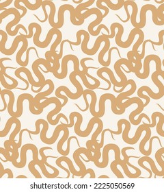 Abstract Snake Swirl Stripes Seamless Monochrome Minimalist Pattern Trendy Fashion Colors Perfect for Allover Fabric Print or Wrapping Paper Sandy Brown Tones