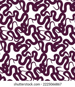 Abstract Snake Swirl Stripes Seamless Monochrome Minimalist Pattern Trendy Fashion Colors Perfect for Allover Fabric Print or Wrapping Paper Dark Purple Tones