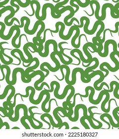 Abstract Snake Swirl Stripes Seamless Monochrome Minimalist Pattern Trendy Fashion Colors Perfect for Allover Fabric Print or Wrapping Paper Bright Green White Tones