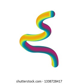 Abstract snake vector icon, colors line symbol. Simple, flat design for web or mobile app