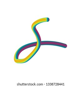 Abstract snake vector icon, colors line symbol. Simple, flat design for web or mobile app