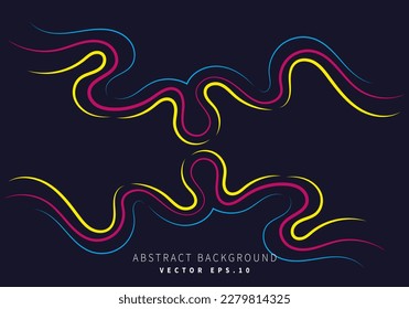 abstract snake wavy line striped liquid neon 1990s theme background for advertisement banner website cover notebook package design landing page vector eps.