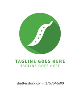 abstract snap beans logo vector.  pea vegetable food icon.
