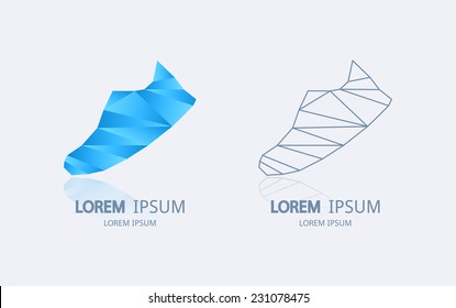 Abstract sneaker logo. Vector logotype design.