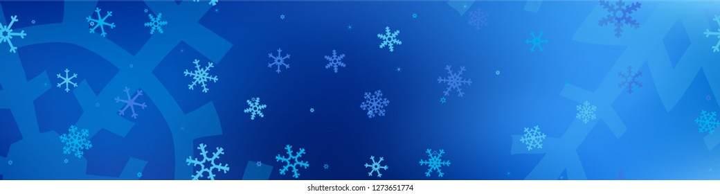 Abstract Snow Background. Winter Holiday Background with Falling Snowflakes for Card, Print, Mobile. Modern Festive Background with Snowflakes Various Sizes and Shapes. Vector Texture.