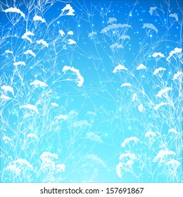 Abstract snow branches vector background