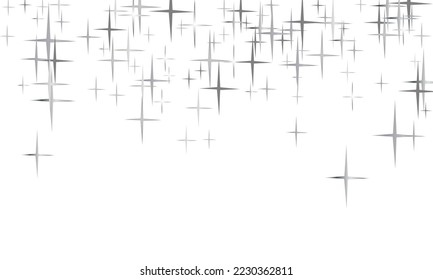 Abstract Snow Flake with Bokeh Sparkling blurred White and Gray  Vector Backgrounds Stars on sky. Illustration