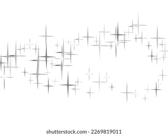 Abstract Snow Flake with Bokeh Sparkling blurred White and Gray  Vector Confetti Star Background Pattern. Stars on sky. Illustration