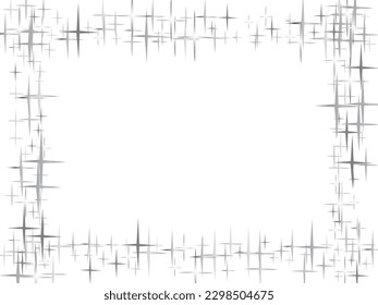 Abstract Snow Flake with Bokeh Sparkling blurred White and Gray  Vector Confetti Star Background Pattern. Gray Starlit Card. Confetti Fall Chaotic Decor.