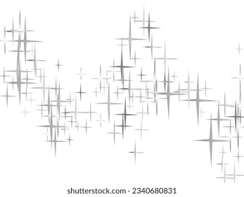 Abstract Snow Flake with Bokeh Sparkling blurred White and Gray  Cute print starry sky. Stars on sky. Illustration
