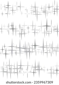 Abstract Snow Flake with Bokeh Sparkling blurred White and Gray  Cute print starry sky. Gray Starlit Card. Confetti Fall Chaotic Decor.