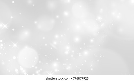 Abstract Snow Flake with Bokeh Sparkling blurred White and Gray Vector Backgrounds