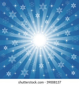Abstract Snow Flakes Burst Background