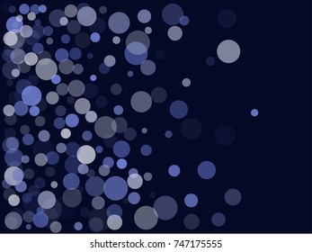 Abstract snow flakes falling concept winter vector background illustration. Falling snow vector confetti, Christmas, New Year festive background. Rich, Shiny Blue abstract snowflakes holiday decor.