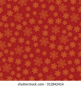 Abstract snow flakes, Seamless patterns background.