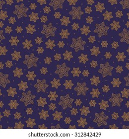 Abstract snow flakes, Seamless patterns background.
