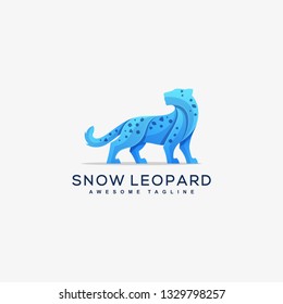 Abstract Snow Leopard Concept illustration vector template. Suitable for Creative Industry, Multimedia, entertainment, Educations, Shop, and any related business