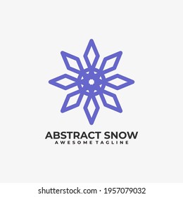 Abstract snow logo design vector flat color
