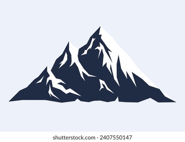 Abstract Snow Mountain landscape flat design. Vector illustration