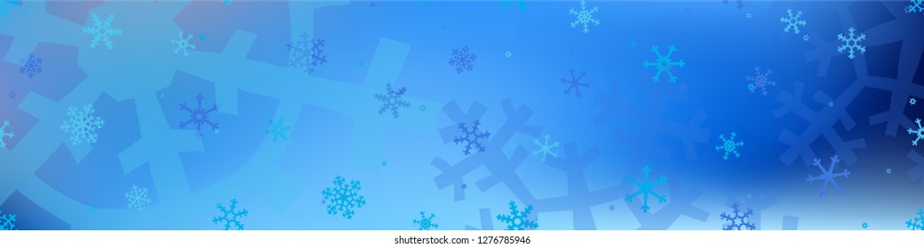 Abstract Snow Pattern. Christmas Holiday Background with Falling Snowflakes for Print, Card, Banner. Modern Festive Background with Snowflakes Various Sizes and Shapes. Vector Texture.