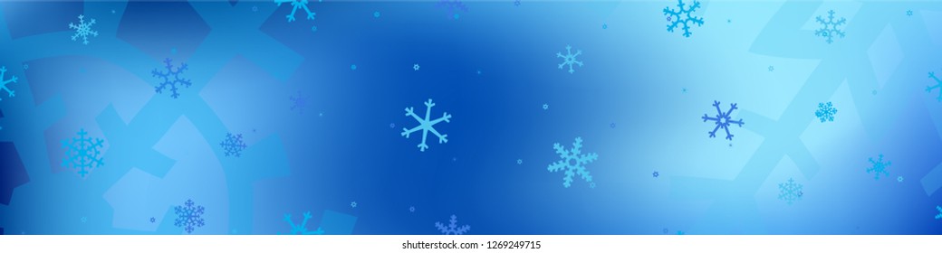 Abstract Snow Pattern. Winter Holiday Background with Falling Snowflakes for Banner, Card, Wallpaper. Modern Festive Pattern with Snowflakes Various Sizes and Shapes. Vector Texture.