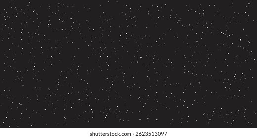 Abstract snow, stars fairy twinkling lights rain drops dark background with small particles of dust and debris elements.