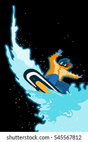 Abstract snowboarder