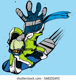 Abstract snowboarder . stylish background.