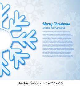 Abstract snowflake background with place for your text. Vector illustration