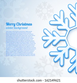 Abstract snowflake background with place for your text. Vector illustration