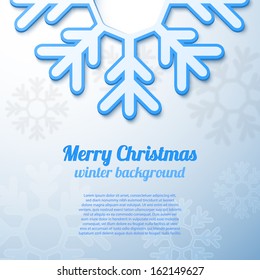 Abstract snowflake background with place for your text. Vector illustration