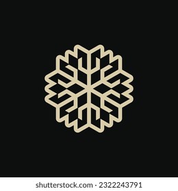 abstract snowflake bloom trident logo