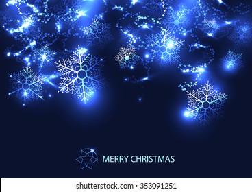 Abstract snowflake Christmas background. 