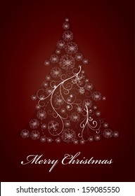 Abstract snowflake christmas tree