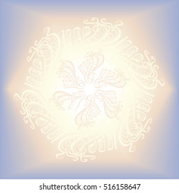 Abstract snowflake curl of drawn by hand on a background
glowing sky, sunrise, vector decor