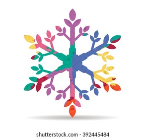 abstract snowflake drawn painted icon vector