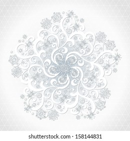 Abstract snowflake of geometric shapes