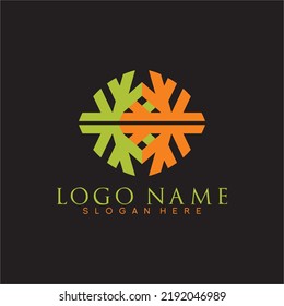 Abstrakter Schneeflocken Symbol-Design-Logo-Vektorgrafik.