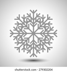 Abstract snowflake with imitation of sequins for Christmas greeting cards, advertising and other creative designs.
Editable vector with several layers.
Eps 10
