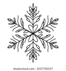 Abstractas copo de nieve. Intrincado diseño único de copo de nieve, perfecto para proyectos de invierno y vacaciones