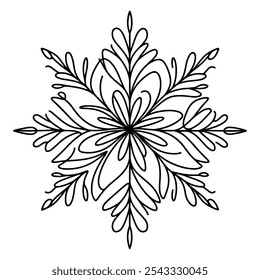 Abstrakte Schneeflocke. Verwickeltes einzigartiges Schneeflocken-Design, perfekt für Winter- und Ferienprojekte