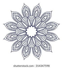 Abstract snowflake isolated on white background. 