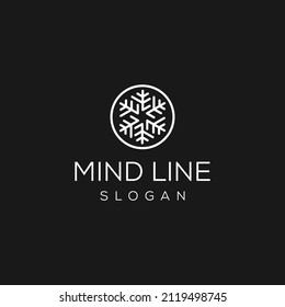 Abstract snowflake logo for fridge, conditioning, technology, cooler. Cold ice, arctic, frozen, north, polar, cooling logo.