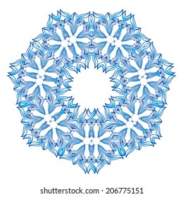 Abstract snowflake on a white background for design