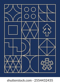 Abstract snowflake pattern geometric outline